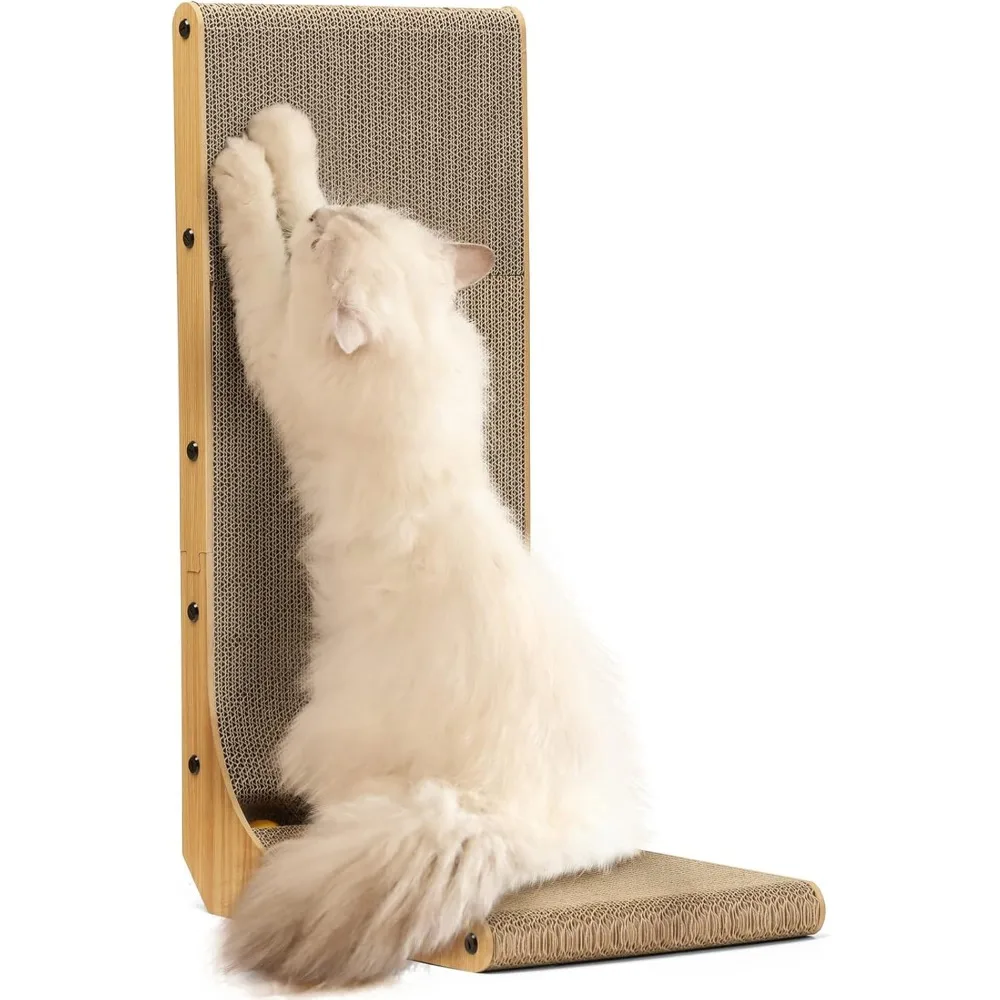 Large L Shaped Wall Mounted Cat Scratcher Cardboard with Ball Toy for Indoor Cats
Large L Shaped Wall Mounted Cat Scratcher Cardboard with Ball Toy for Indoor Cats