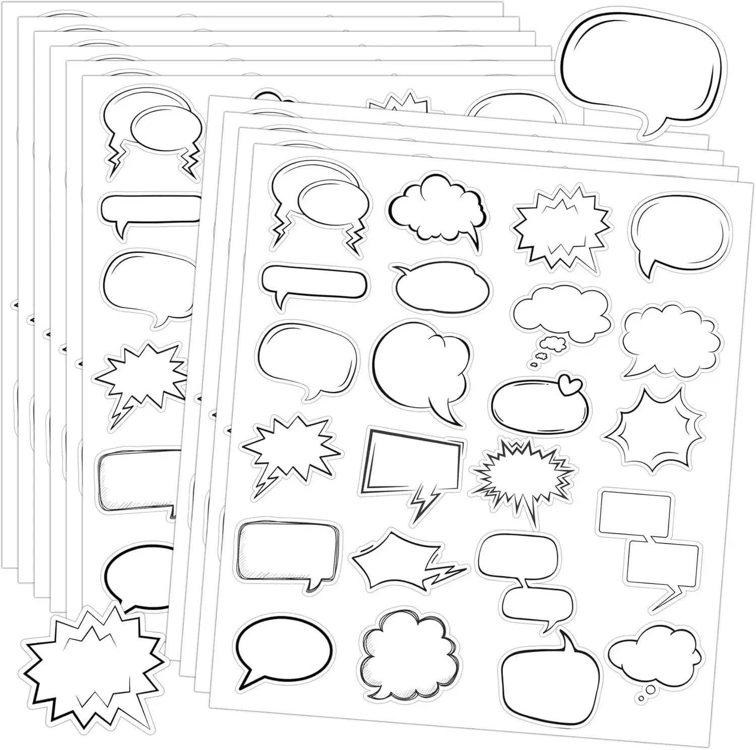 Thought Cloud Sticker 250pcs Talking Bubble Shaped Notes Labels Blank Assorted Dialog Conversation Box Paper Stickers for Diary
Thought Cloud Sticker 250pcs Talking Bubble Shaped Notes Labels Blank Assorted Dialog Conversation Box Paper Stickers for Diary