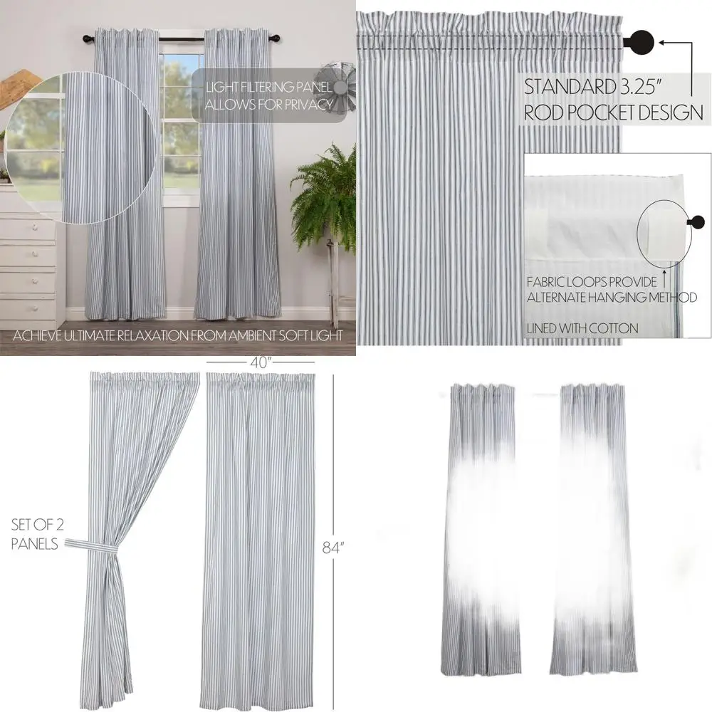 Farmhouse Striped Room Darkening Sawyer Mill Blue Curtain Panels, 84x40
Farmhouse Striped Room Darkening Sawyer Mill Blue Curtain Panels, 84x40
