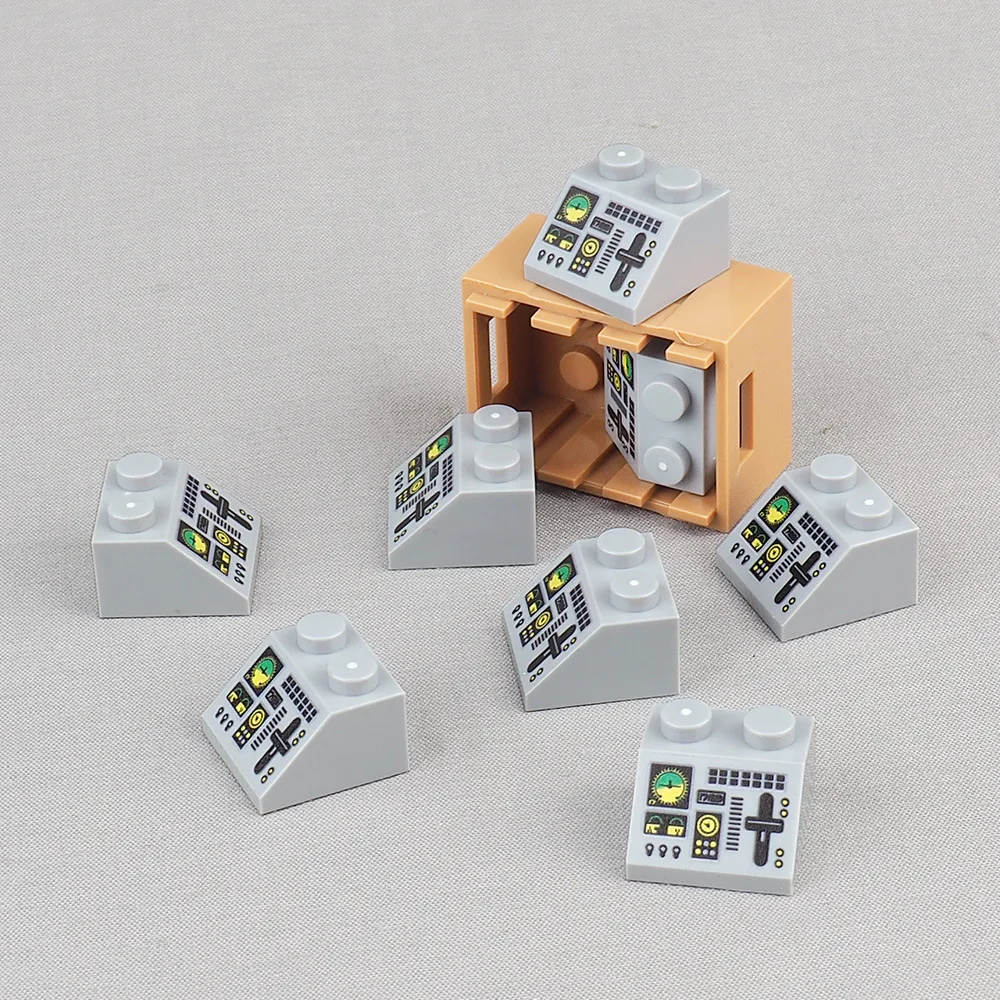 MOC 10PCS 3039pb Printed Slider Indicator Control Button Pattern Building Blocks 3039 Board Bricks Particle Toys Children Gifts