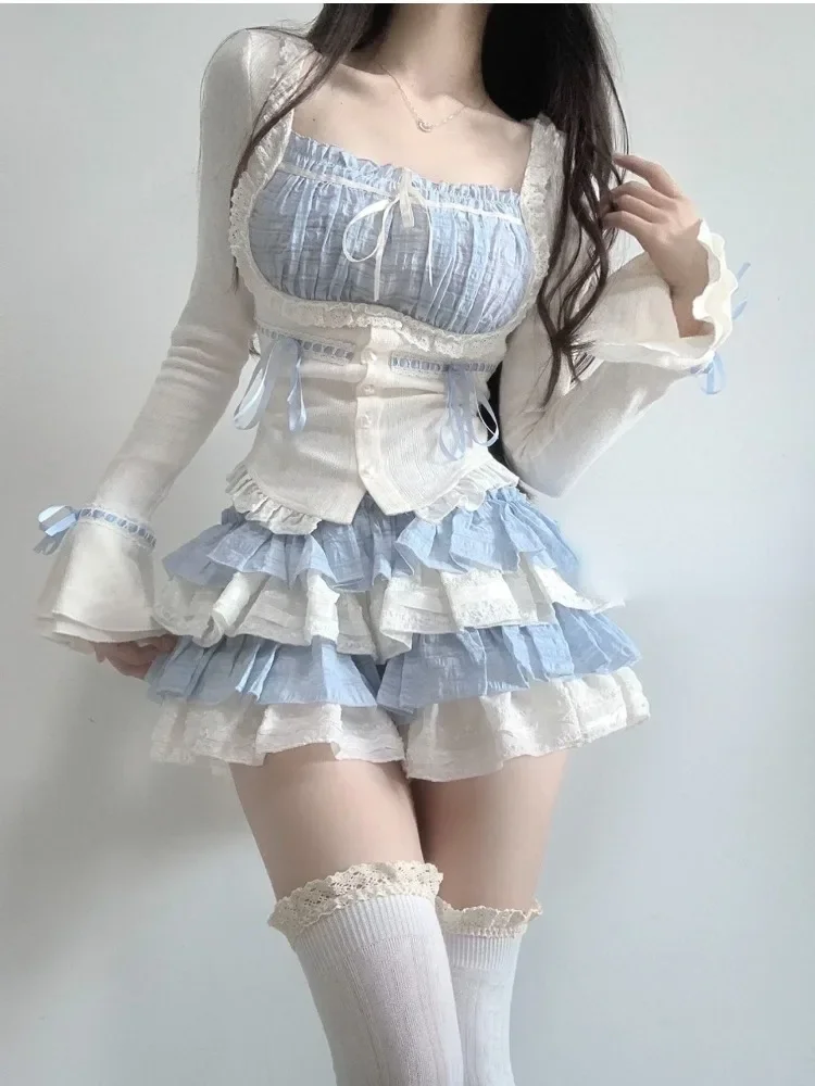 Kawaii Clothing 2 Piece Skirts Sets 2025 Autumn Casuall Japanese Style Y2k Crop Tops Blouse Mini Vintage Lolita Suits
Kawaii Clothing 2 Piece Skirts Sets 2025 Autumn Casuall Japanese Style Y2k Crop Tops Blouse Mini Vintage Lolita Suits