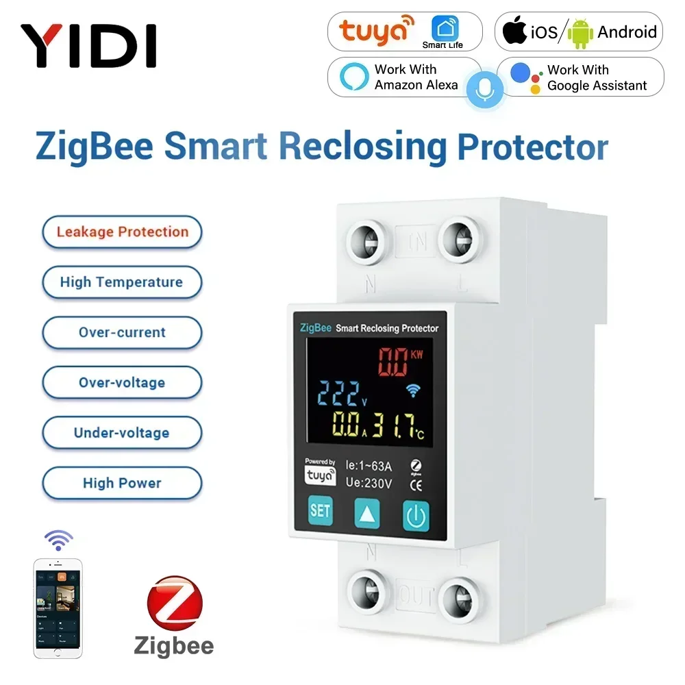Zigbee умный измеритель утечки на землю, перенапряжение, пониженное напряжение, автоматический выключатель, защита от перегрузки, приложение Tuya Alexa Google
Zigbee умный измеритель утечки на землю, перенапряжение, пониженное напряжение, автоматический выключатель, защита от перегрузки, приложение Tuya Alexa Google