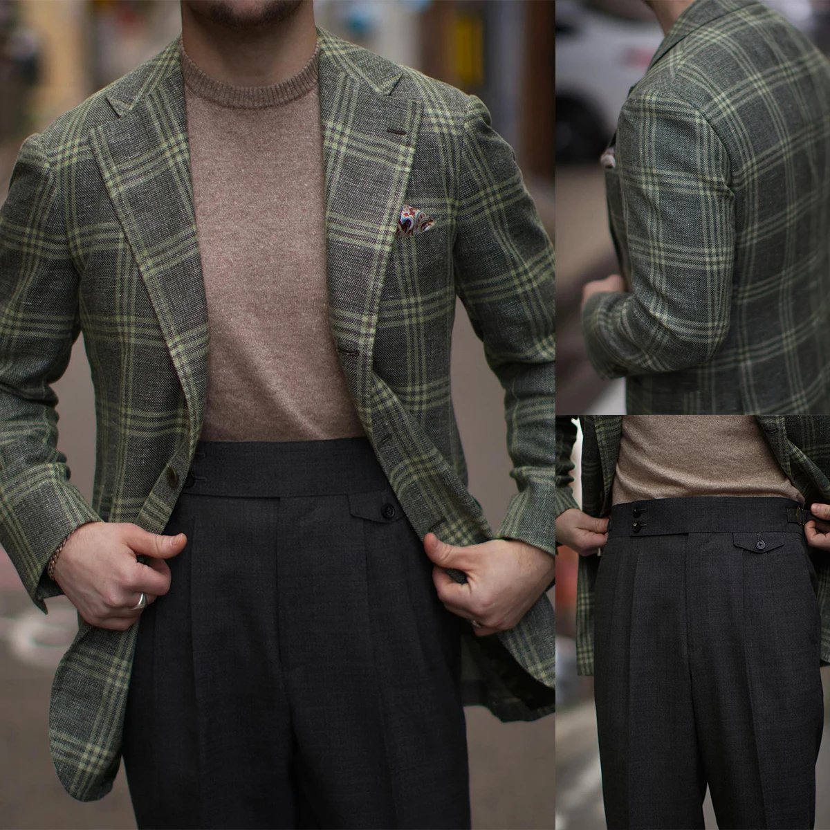 Green Men Suits Tuxedo Herringbone Small Grid Notched Lapel Two Buttons Custom Made 2-Piece Blazer Pants Tailored Classic Autumn
Green Men Suits Tuxedo Herringbone Small Grid Notched Lapel Two Buttons Custom Made 2-Piece Blazer Pants Tailored Classic Autumn