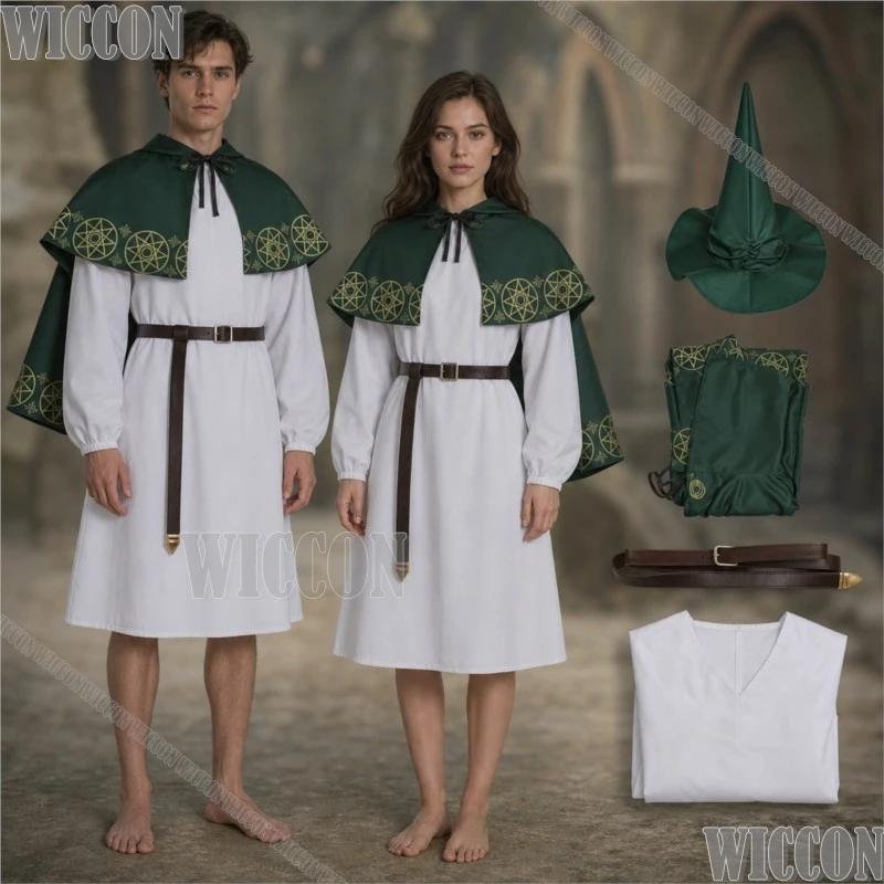 Medieval Witch Cosplay Costume Big Hat Magical Pattern Embroidered Long/Short Magic Robe Man Woman Unisex Clothes Halloween Cos
Medieval Witch Cosplay Costume Big Hat Magical Pattern Embroidered Long/Short Magic Robe Man Woman Unisex Clothes Halloween Cos