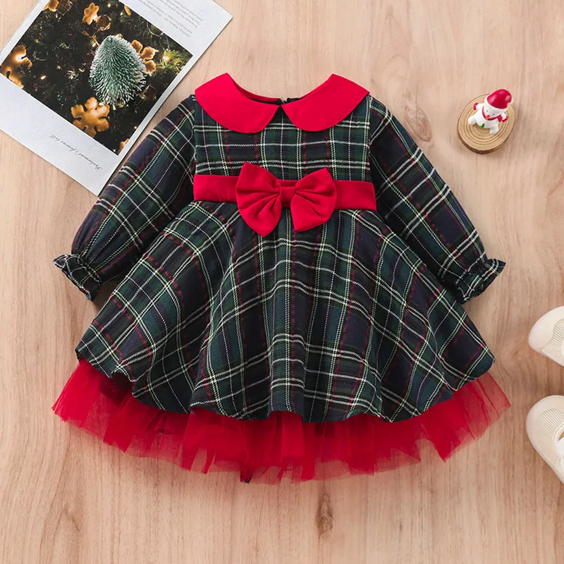 1 to 7 Years Christmas Toddler Girls A-line Dress Long Sleeve Peter Pan Collar Plaid Dress with Belt Baby Clothing
1 to 7 Years Christmas Toddler Girls A-line Dress Long Sleeve Peter Pan Collar Plaid Dress with Belt Baby Clothing