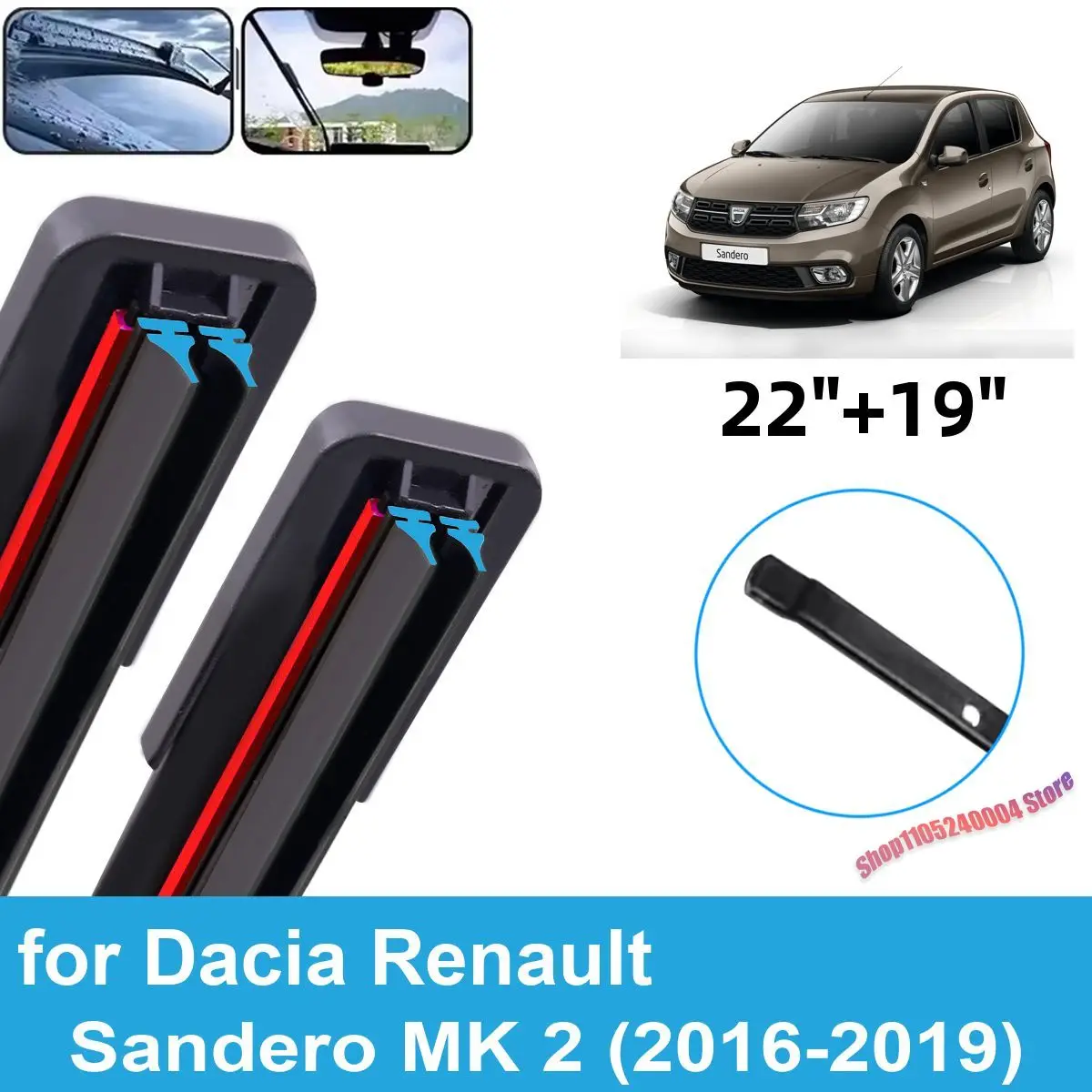 For Dacia Renault Sandero MK2 2016 - 2019 2PCS Front Windscreen Windshield Wiper Blades Double Rubber Car Accessories
For Dacia Renault Sandero MK2 2016 - 2019 2PCS Front Windscreen Windshield Wiper Blades Double Rubber Car Accessories
