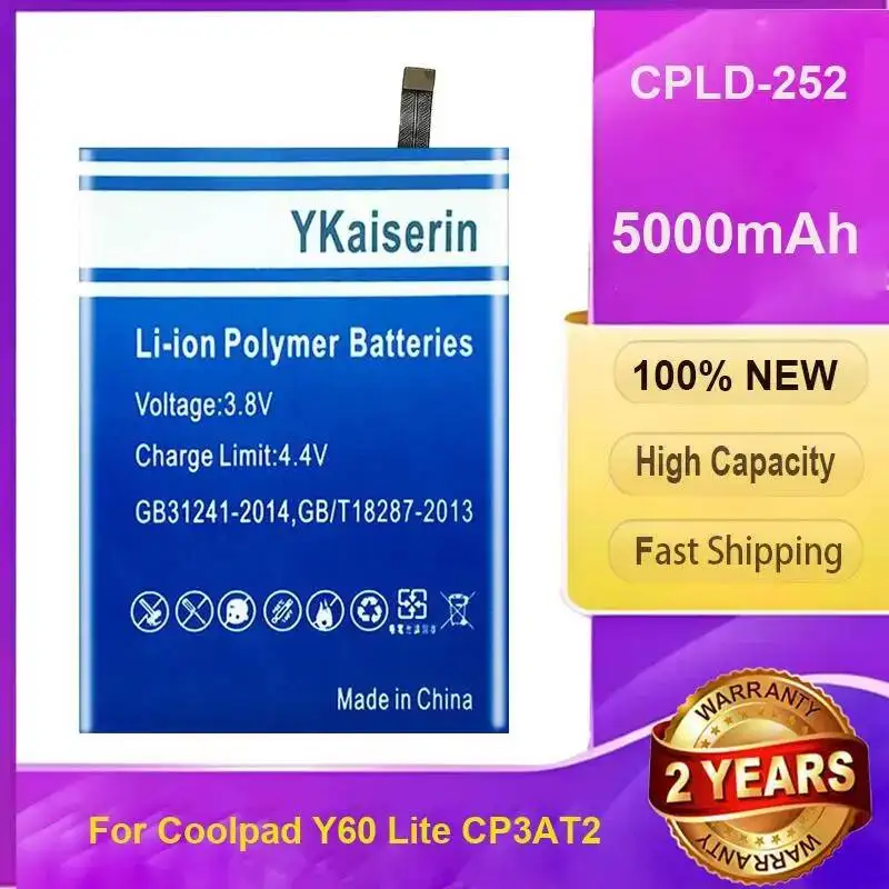 5000Mah High-Performance Cpld-252 Mobile Phone Battery For Coolpad Y60 Lite CP3AT2
5000Mah High-Performance Cpld-252 Mobile Phone Battery For Coolpad Y60 Lite CP3AT2