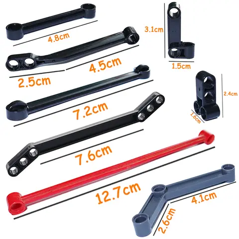 Brazo conector de enlace técnico 32005 32293 2637 64451 32294 5429 11455 32557 pieza MOC accesorios mecánicos de coche juguetes de ladrillos