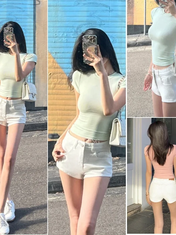 Classic White Elastic Washed Slimming Women's Mid-Waist Denim Shorts High Waist Slim Fit Cotton Blend Comfortable Breathable ...
Classic White Elastic Washed Slimming Women's Mid-Waist Denim Shorts High Waist Slim Fit Cotton Blend Comfortable Breathable ...