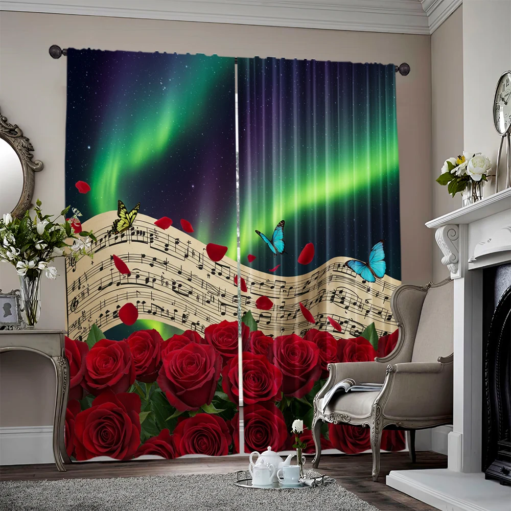 2pcs, spring summer Curtains Music and Flowers Art Digital Print Drapes Polyester Woven Thermal Insulation, and Room Darkening
2pcs, spring summer Curtains Music and Flowers Art Digital Print Drapes Polyester Woven Thermal Insulation, and Room Darkening