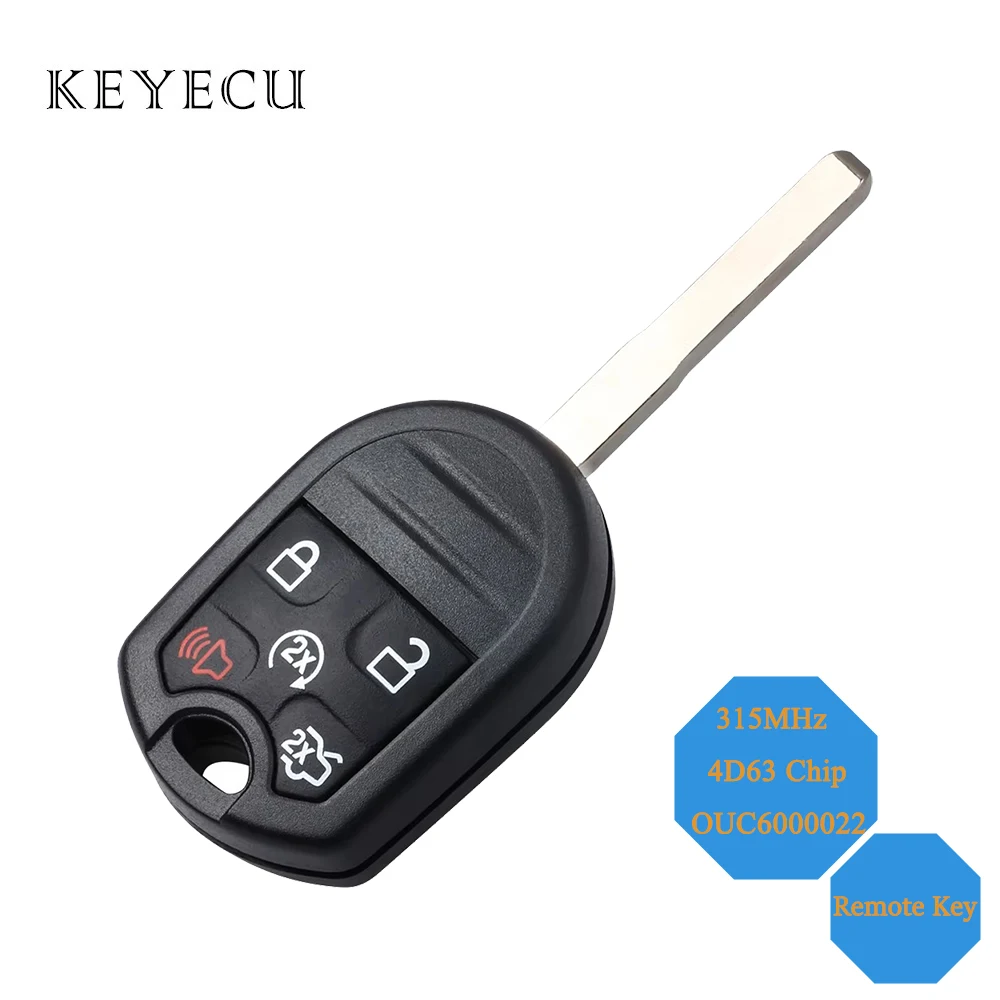 Keyecu For Ford Edge Escape Expedition Explorer Taurus X Mustang Remote Car Key Fob 315MHz 433MHz With 4D63 Chip OUC6000022
Keyecu For Ford Edge Escape Expedition Explorer Taurus X Mustang Remote Car Key Fob 315MHz 433MHz With 4D63 Chip OUC6000022