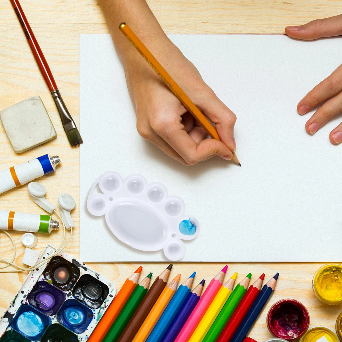 5Pcs Plastic Palette Bright Color Unique Design Hobbyists Fine Artists Students Crafting Painting Palette 
5Pcs Plastic Palette Bright Color Unique Design Hobbyists Fine Artists Students Crafting Painting Palette