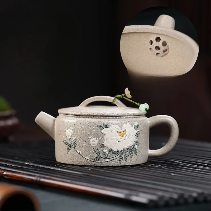 Yixing Zisha Handcrafted Peony Teapot Made From Raw “Bai Duan Ni” Clay Teapots
Yixing Zisha Handcrafted Peony Teapot Made From Raw “Bai Duan Ni” Clay Teapots