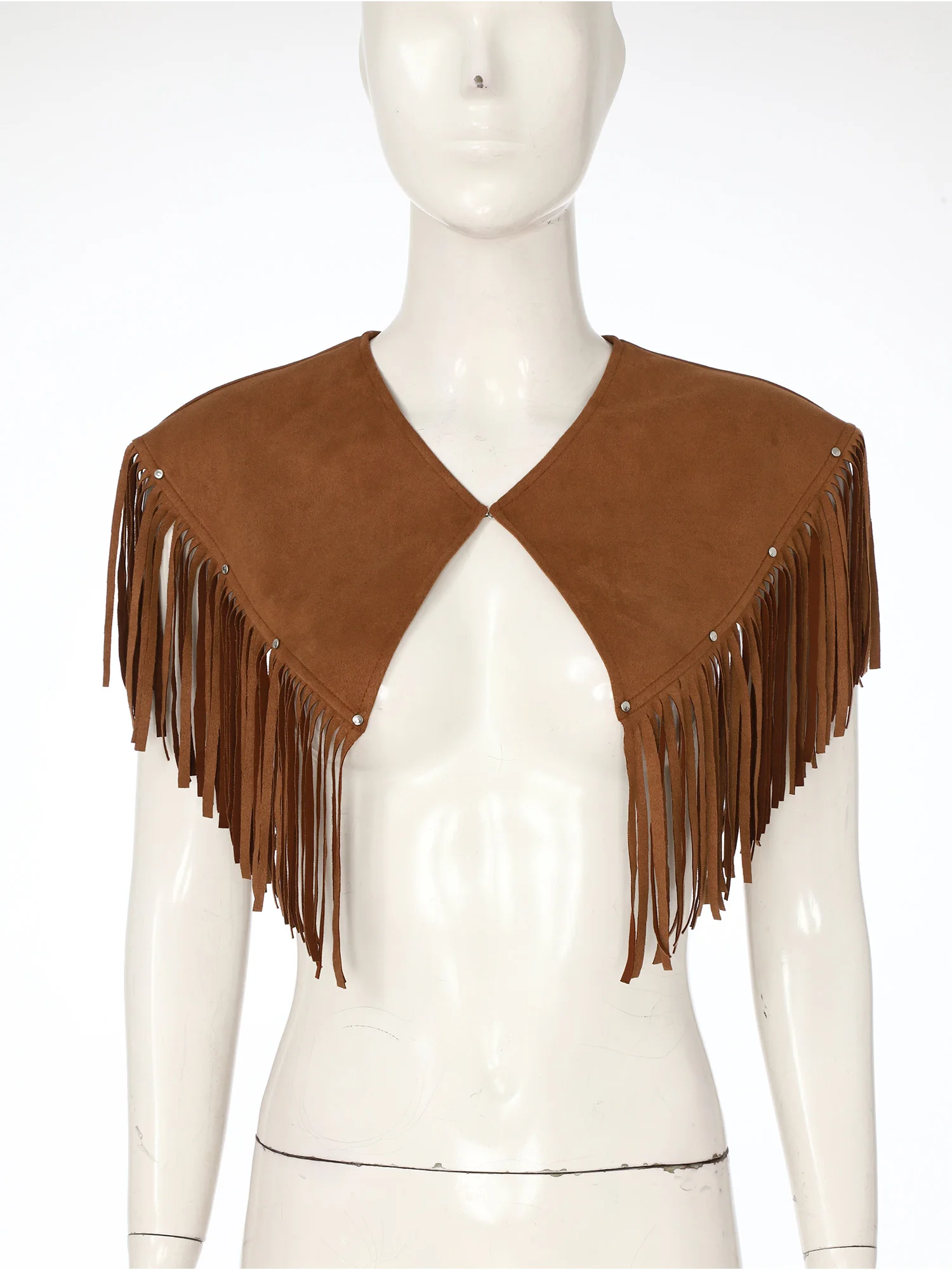 Men Western Cowboy Tassels Suede Shawl Tops Western 70s Hippie Costume Front Studded Detail Fringe Trim Cropped Coats for Party 
Men Western Cowboy Tassels Suede Shawl Tops Western 70s Hippie Costume Front Studded Detail Fringe Trim Cropped Coats for Party
