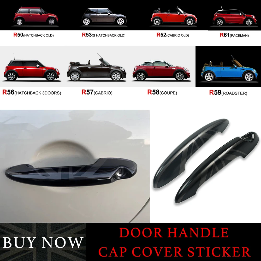 Накладка на дверную ручку для MINI One Cooper S JCW R50 R53 R56 Cabrio R52 R57 Coupe R58 Roadster R59 R61, автомобильные аксессуары
Накладка на дверную ручку для MINI One Cooper S JCW R50 R53 R56 Cabrio R52 R57 Coupe R58 Roadster R59 R61, автомобильные аксессуары