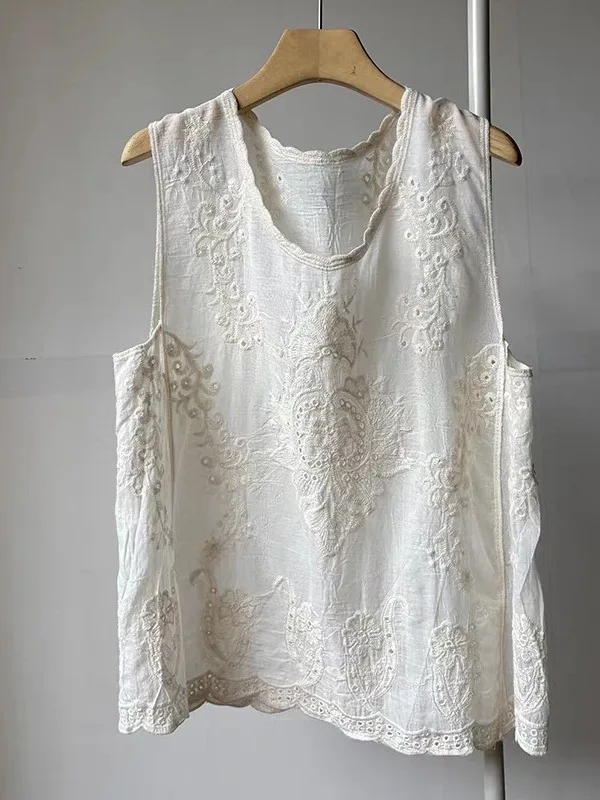 Ele Embroidered Heavy Work A-Line Svel Vest Women's Summer Outerwear Super Beautiful oulder Pad Top Thin
Ele Embroidered Heavy Work A-Line Svel Vest Women's Summer Outerwear Super Beautiful oulder Pad Top Thin