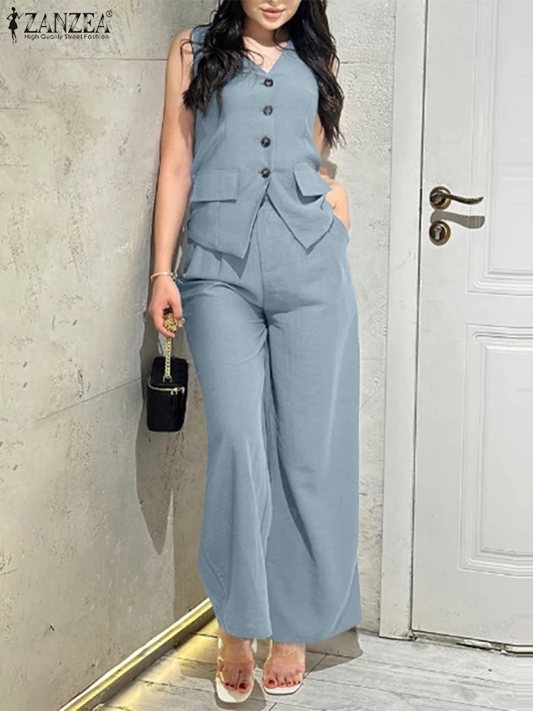 ZANZEA Office Lady Matching Sets Fashion V-neck Vests Suits Fashion Long Pant Outfits Casual Loose Solid 2pcs Trouser Tracksuit
ZANZEA Office Lady Matching Sets Fashion V-neck Vests Suits Fashion Long Pant Outfits Casual Loose Solid 2pcs Trouser Tracksuit