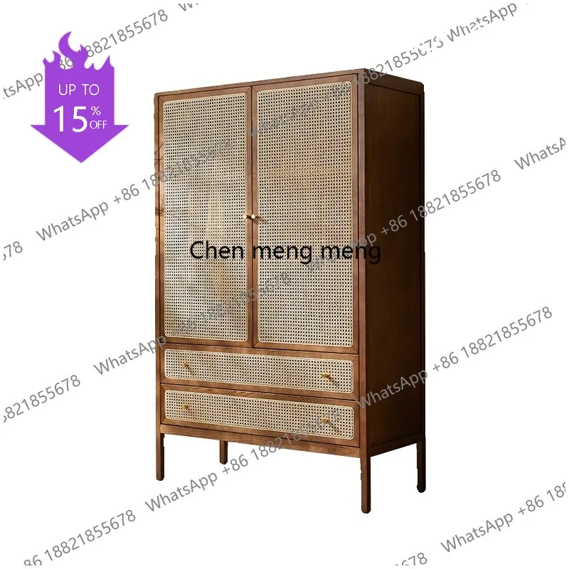 Q181 Nordic solid wood rattan wardrobe storage locker retro cabinet B & B bedroom double door coat cabinet
Q181 Nordic solid wood rattan wardrobe storage locker retro cabinet B & B bedroom double door coat cabinet