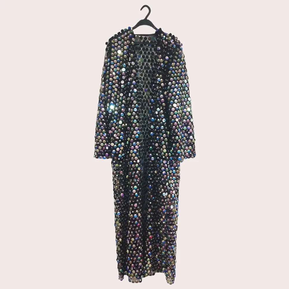 Sparkly Sequins Mesh Long Coat Carnival Party Halloween Cosplay Cardigan Cloak Overcoat Bar Nightclub Catwalk Show Dance Costume
Sparkly Sequins Mesh Long Coat Carnival Party Halloween Cosplay Cardigan Cloak Overcoat Bar Nightclub Catwalk Show Dance Costume