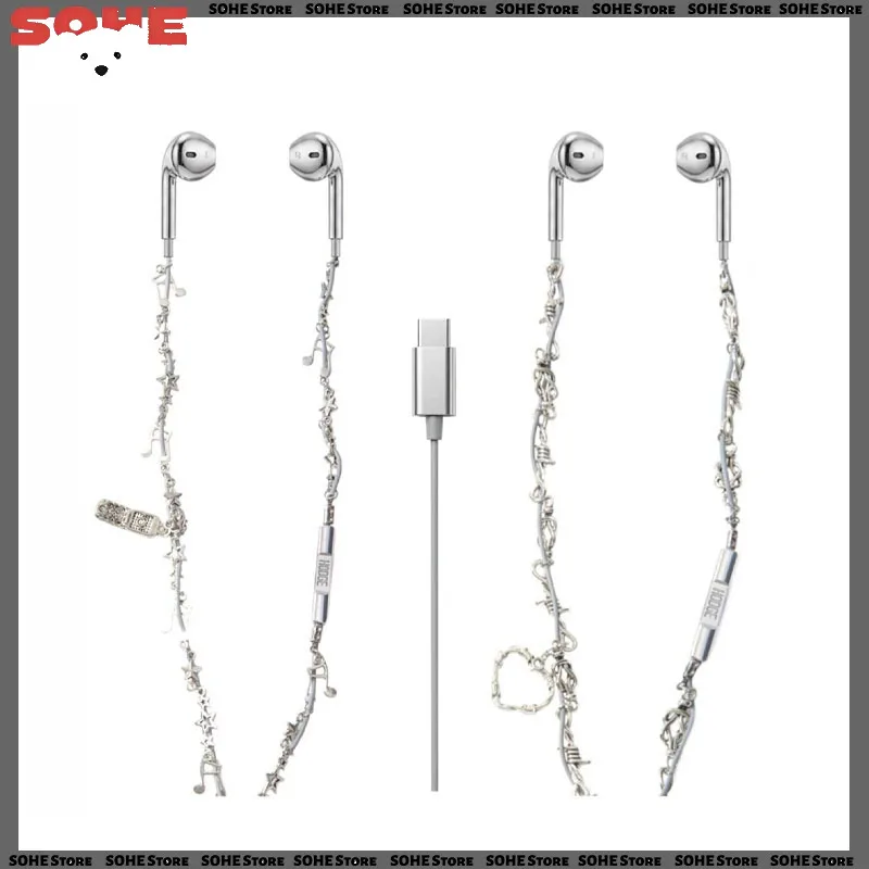 HODGE TUNG Silver Metal Wired Typec Interface Semi In Ear Fashion Pendant Low Latency Earphones Gaming Music Accessories Punk
HODGE TUNG Silver Metal Wired Typec Interface Semi In Ear Fashion Pendant Low Latency Earphones Gaming Music Accessories Punk