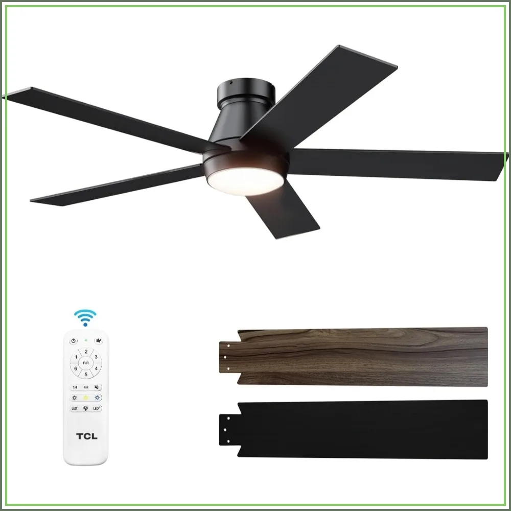 52" Ceiling Fan with Lights, Flush Mount, Remote Control, 6 Speeds DC Motor, Dimmable, Noiseless, Low Profile for Bedroom
52" Ceiling Fan with Lights, Flush Mount, Remote Control, 6 Speeds DC Motor, Dimmable, Noiseless, Low Profile for Bedroom