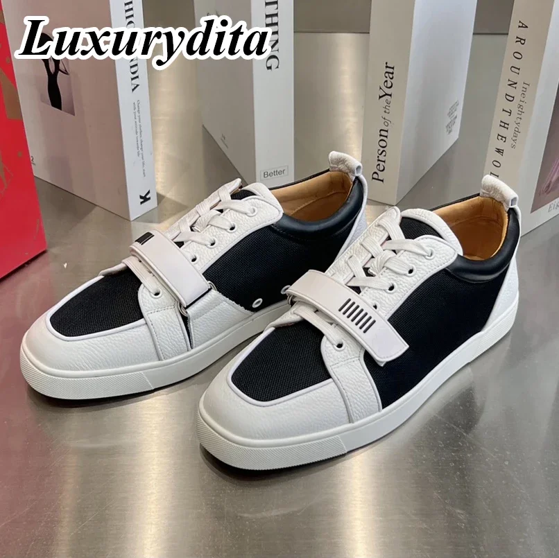 Top Quality Womens Trendy Casual Sneakers Luxury Mens Real Leather Tennis Shoes Designr Red Soled Tide Lovers Rivet Shoes HJ0241
Top Quality Womens Trendy Casual Sneakers Luxury Mens Real Leather Tennis Shoes Designr Red Soled Tide Lovers Rivet Shoes HJ0241