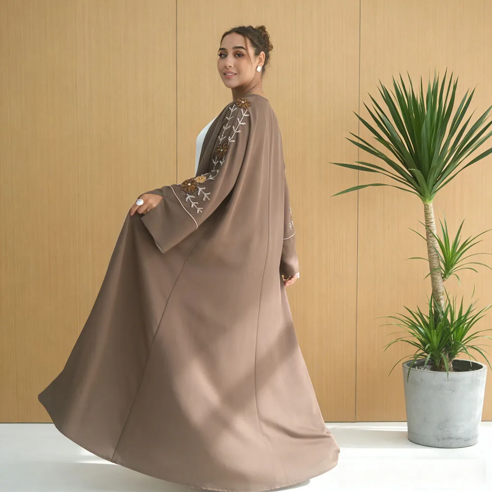 Модный Дубайский открытый кафтан с бисером Абая для мусульманских женщин, платье-кимоно, кардиган, скромная исламская одежда, марокаин, женский халат Рамадан
Модный Дубайский открытый кафтан с бисером Абая для мусульманских женщин, платье-кимоно, кардиган, скромная исламская одежда, марокаин, женский халат Рамадан