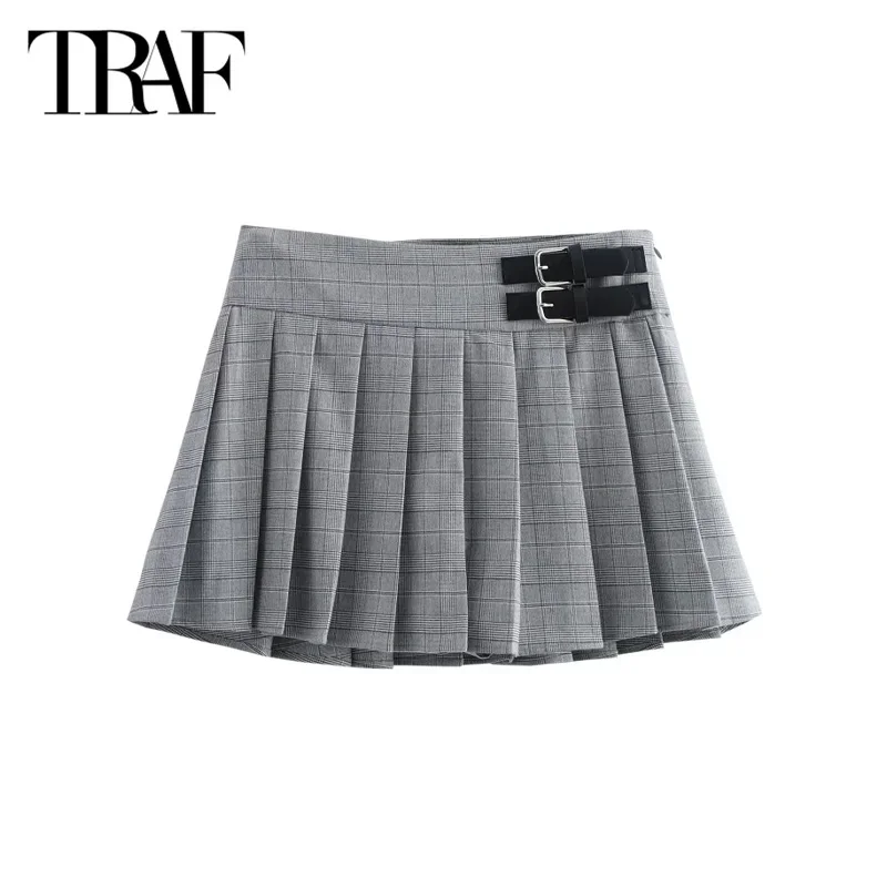 TRAF Women's Grey Plaid Mini Skirt Pants 2025 Spring Elegant Party Pleated Skirt Shorts Ladies Fashion Casual Y2k Short Skirts
TRAF Women's Grey Plaid Mini Skirt Pants 2025 Spring Elegant Party Pleated Skirt Shorts Ladies Fashion Casual Y2k Short Skirts