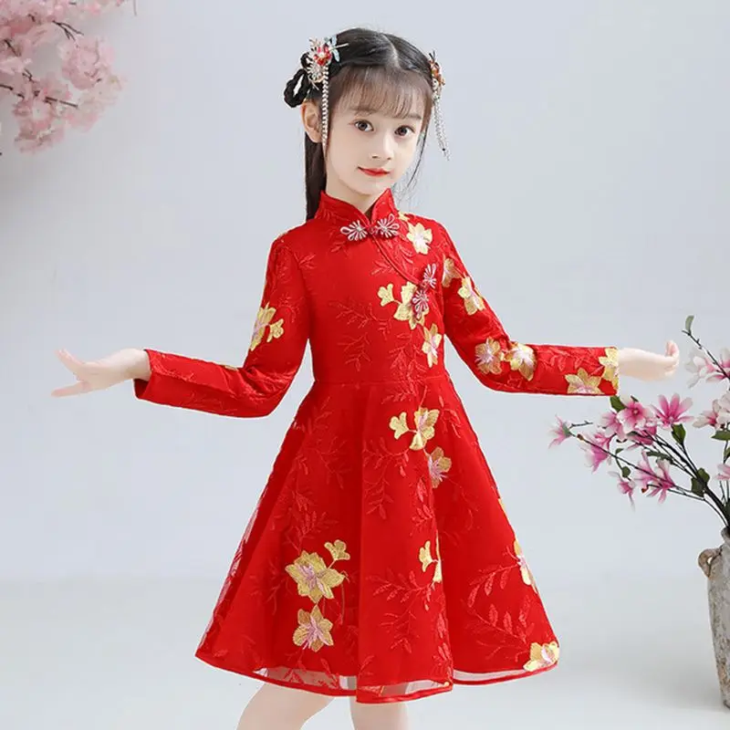 Chinese Traditional New Year Clothes Tang Suits Autumn Winter Pink Printed Cheongsam Dress Girl Princess Dresses Kids 3-12 Years
Chinese Traditional New Year Clothes Tang Suits Autumn Winter Pink Printed Cheongsam Dress Girl Princess Dresses Kids 3-12 Years