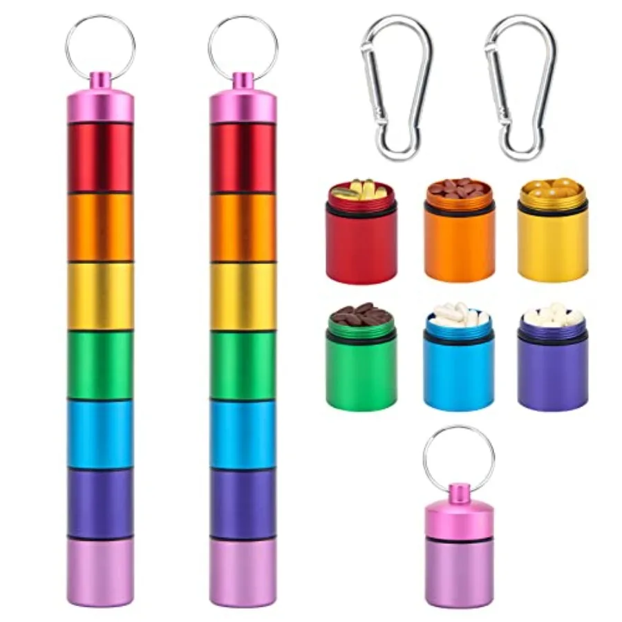 Small Portable Pill Case Keychain for Travel, 2 Pack Pill Organizer Box, Waterproof Tablet Container Weekly Medicine Bottle Org
Small Portable Pill Case Keychain for Travel, 2 Pack Pill Organizer Box, Waterproof Tablet Container Weekly Medicine Bottle Org