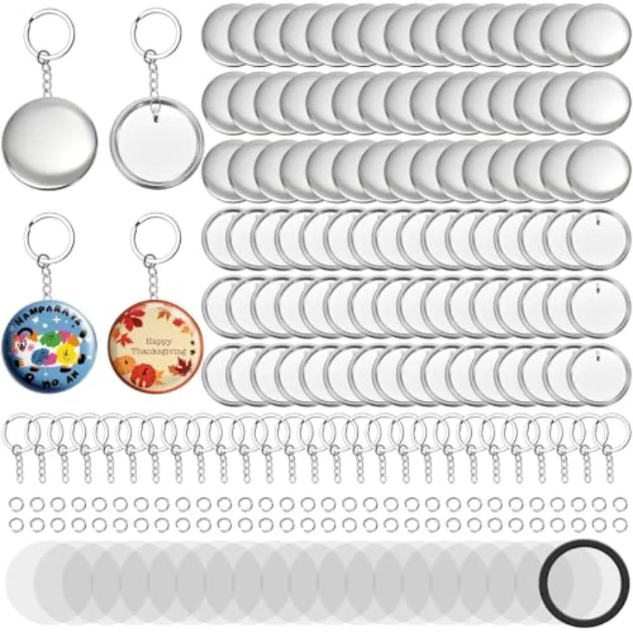 100 Pack Button Maker Keychain Supplies 58 mm/ 2.25 Inch Metal Keychain Making Kit for Button Maker Machine Blank Badge Set wit
100 Pack Button Maker Keychain Supplies 58 mm/ 2.25 Inch Metal Keychain Making Kit for Button Maker Machine Blank Badge Set wit