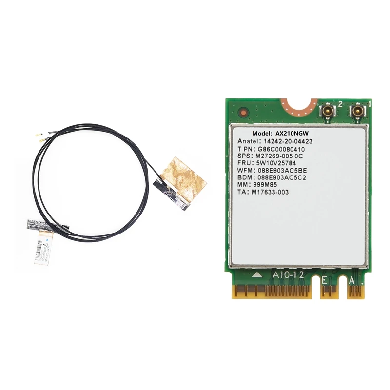 AX210NGW Wi-Fi карта + антенна Wi-Fi 6E Bluetooth 5,2 2,4 ГГц 5 ГГц 3000 Мбит/с M.2 беспроводной адаптер 802.11Ax сетевая карта
AX210NGW Wi-Fi карта + антенна Wi-Fi 6E Bluetooth 5,2 2,4 ГГц 5 ГГц 3000 Мбит/с M.2 беспроводной адаптер 802.11Ax сетевая карта