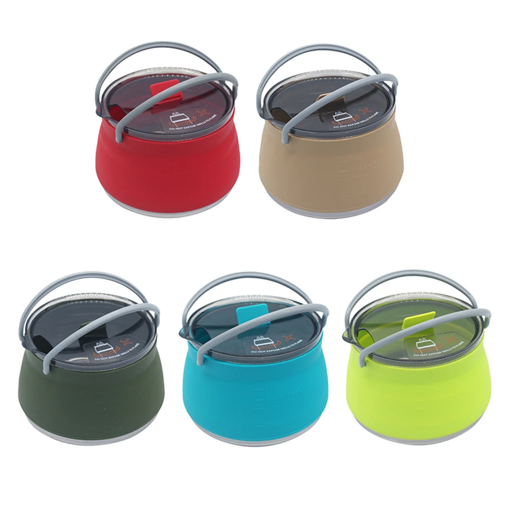 Силиконовый чайник для кемпинга 1 л, складной, с дном из нержавеющей стали, для путешествий, пикников и походов
Силиконовый чайник для кемпинга 1 л, складной, с дном из нержавеющей стали, для путешествий, пикников и походов