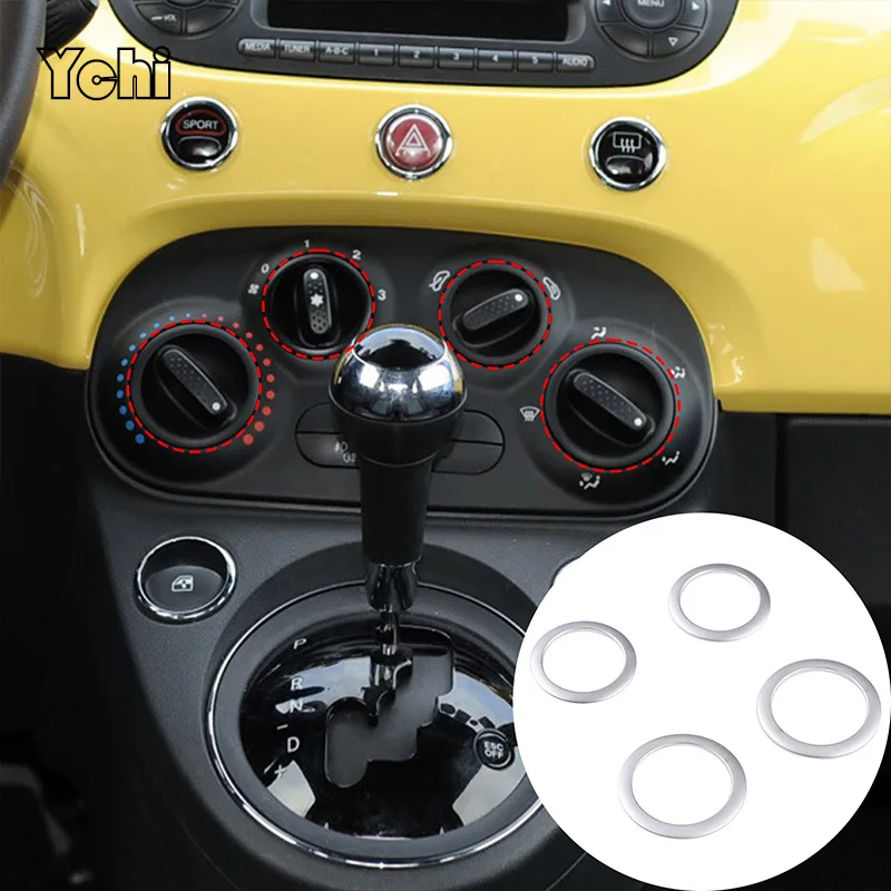 Aluminum Alloy Silver Central Control Air Conditioning Adjustment Knob Decorative Ring For Fiat 500 2011-2022 Car Accessories
Aluminum Alloy Silver Central Control Air Conditioning Adjustment Knob Decorative Ring For Fiat 500 2011-2022 Car Accessories