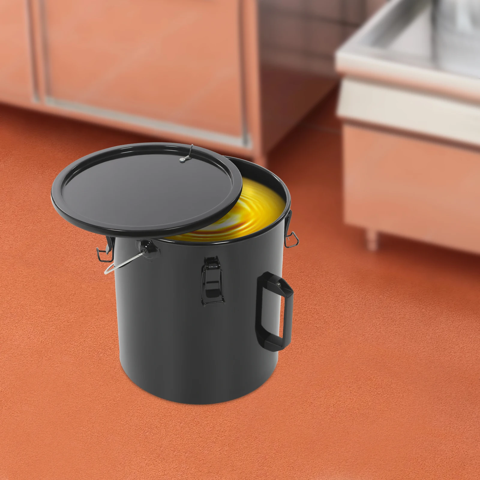 22.71L Black Oil Bucket Carbon Steel Portable Grease Disposal Bucket with Filter Bag 30*33cm Oil Bucket
22.71L Black Oil Bucket Carbon Steel Portable Grease Disposal Bucket with Filter Bag 30*33cm Oil Bucket