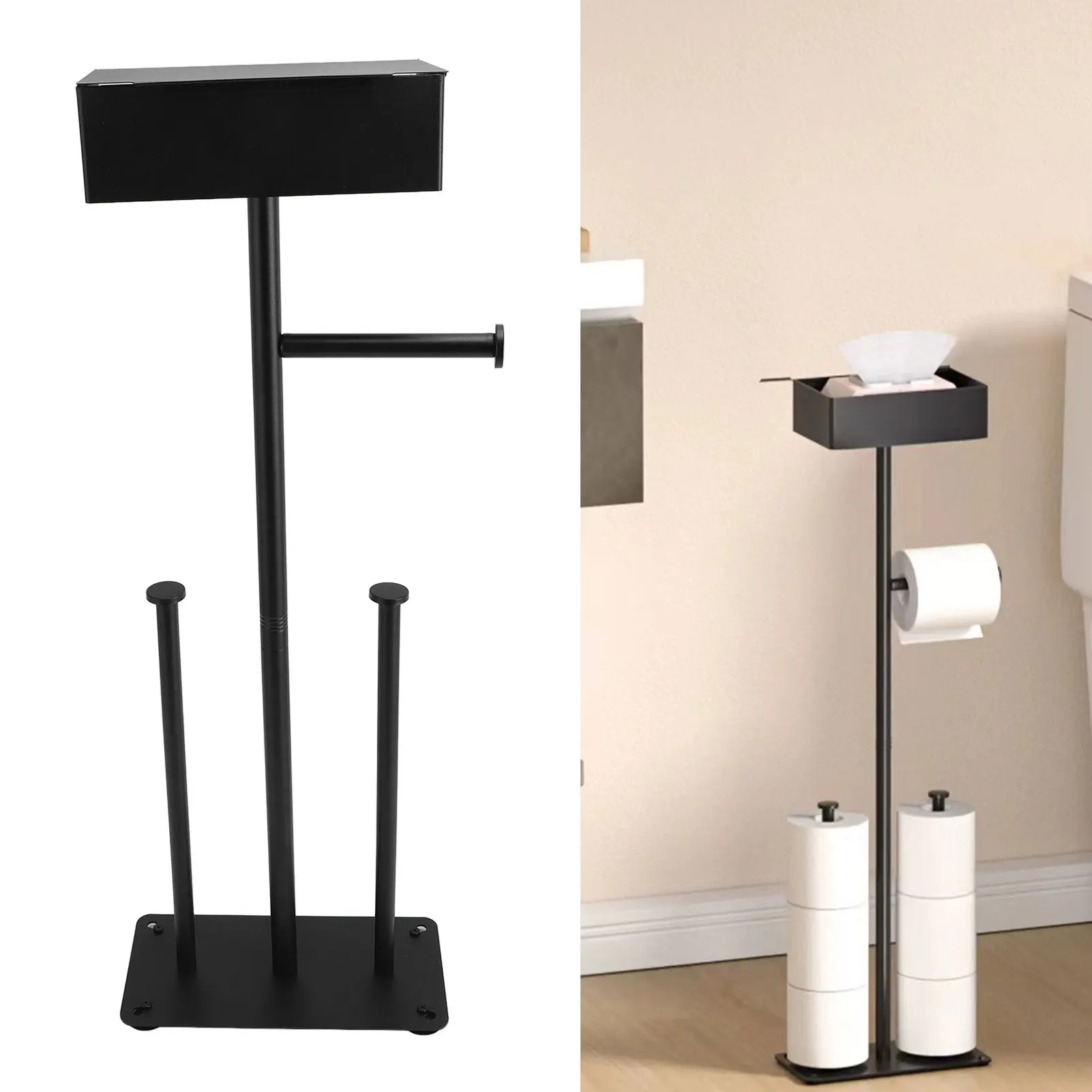 Toilet Paper Holder Stand Stainless Steel Black Finish Easy To Install Standing Toilet Roll Holder Suction Cups for Bathroom
Toilet Paper Holder Stand Stainless Steel Black Finish Easy To Install Standing Toilet Roll Holder Suction Cups for Bathroom