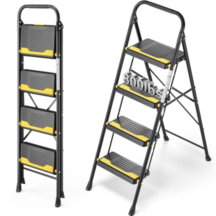 4 Step Ladder, Heavy-Duty Pass 800lb Capacity Test, Wide Anti-Slip Steps and Secure Handrail Compact, Folding Step Stool Portab
4 Step Ladder, Heavy-Duty Pass 800lb Capacity Test, Wide Anti-Slip Steps and Secure Handrail Compact, Folding Step Stool Portab