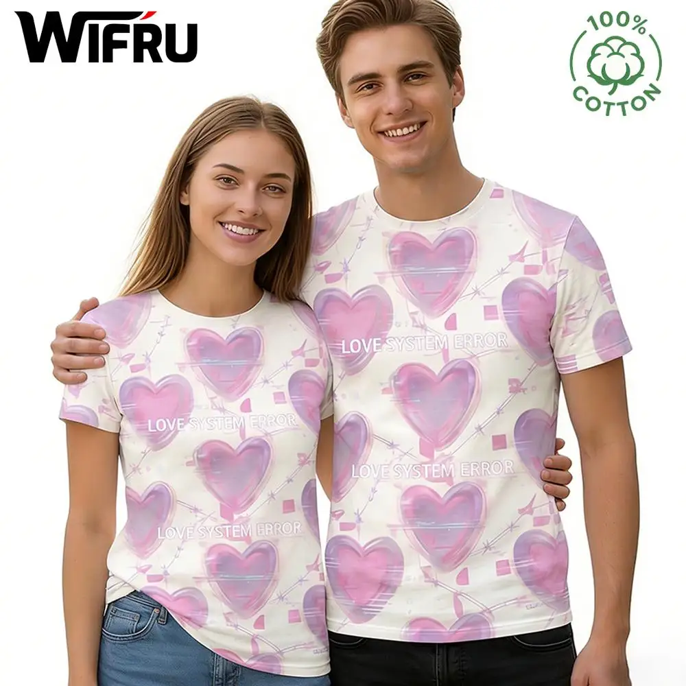 Valentine's Day All-over Heart Print T-shirt: "Glitch In My Heart" "Love System Error"Skin-friendly Cotton Top Romantic Gift Tee
Valentine's Day All-over Heart Print T-shirt: "Glitch In My Heart" "Love System Error"Skin-friendly Cotton Top Romantic Gift Tee