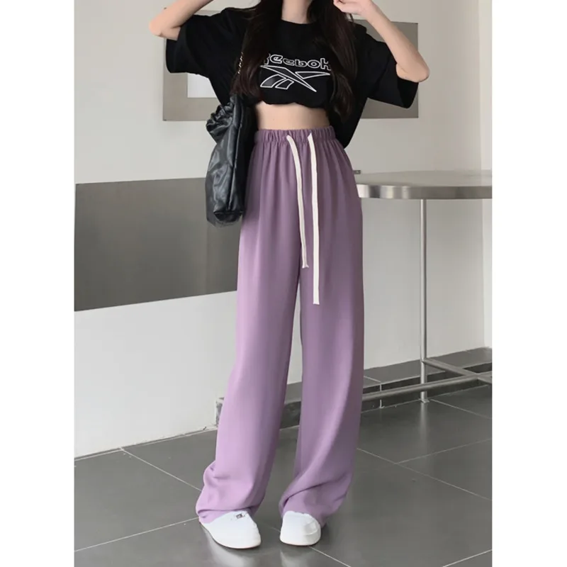High Waist Drop Straight Loose Casual Pants For Women Drawstring Wide Leg Floor Length Pants Trousers 2023 Spring Summer
High Waist Drop Straight Loose Casual Pants For Women Drawstring Wide Leg Floor Length Pants Trousers 2023 Spring Summer