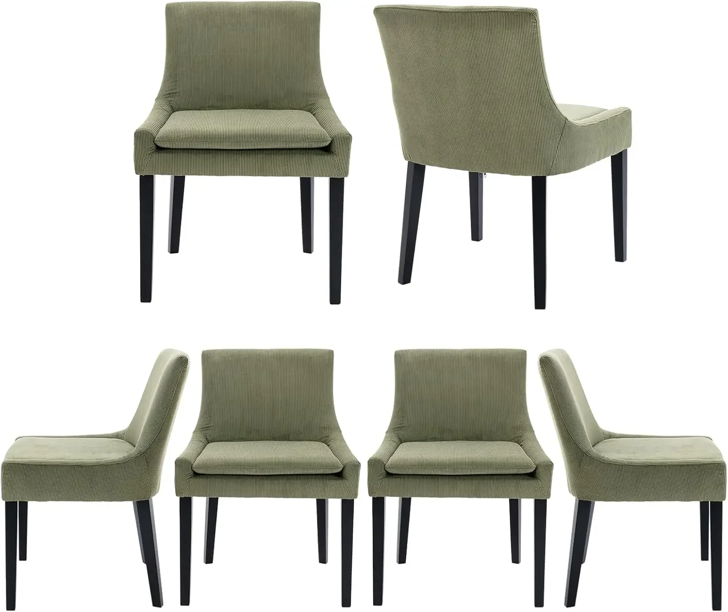 Chairs Set of 6, Upholstered Corduroy Accent Side Chairs with Mid Back and Wood Legs for Living Room/Dining Room- Light Green
Chairs Set of 6, Upholstered Corduroy Accent Side Chairs with Mid Back and Wood Legs for Living Room/Dining Room- Light Green