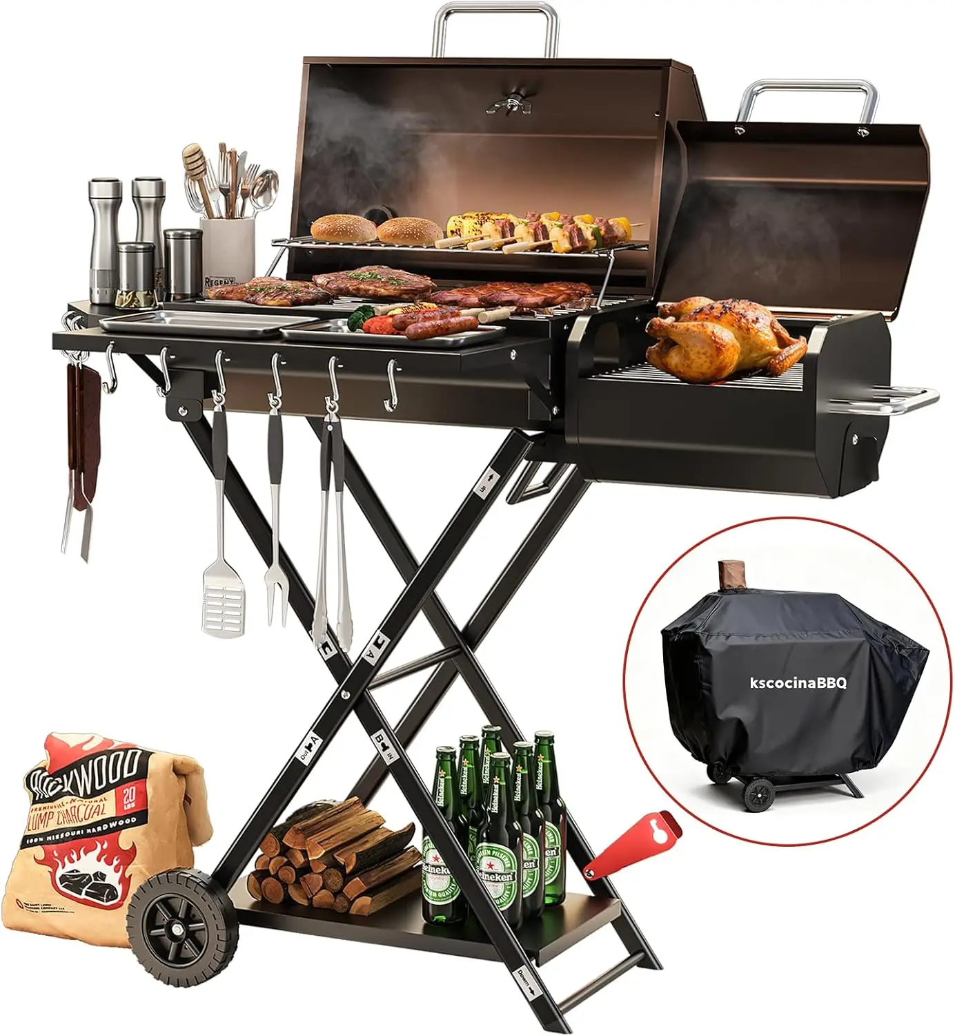 Outdoor Liquid Propane Gas Grill with 4 Main Burners, 1 Side Burner, 2 Boost Burners, Black Porcelain-Enameled Cast-Iron Grates, and Sear Zone for High-Heat Searing
Outdoor Liquid Propane Gas Grill with 4 Main Burners, 1 Side Burner, 2 Boost Burners, Black Porcelain-Enameled Cast-Iron Grates, and Sear Zone for High-Heat Searing