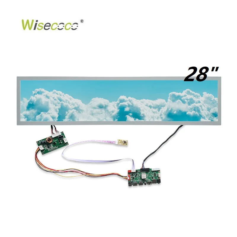 Wisecoco 28 Inch 1366x256 800Nits High Brightness Stretched Bar TFT LCD Display LVDS Driver Board Advertising Digital Signage
Wisecoco 28 Inch 1366x256 800Nits High Brightness Stretched Bar TFT LCD Display LVDS Driver Board Advertising Digital Signage