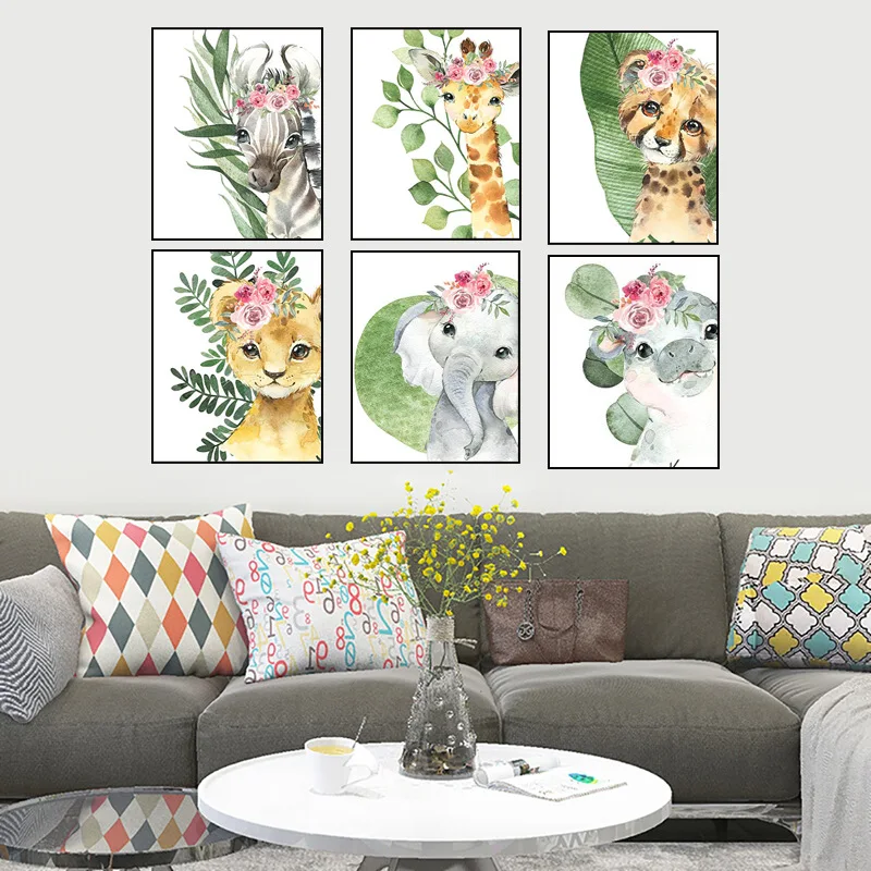 Canvas painting cute cartoon animal decoration painting bedroom children's room hanging poster
Canvas painting cute cartoon animal decoration painting bedroom children's room hanging poster