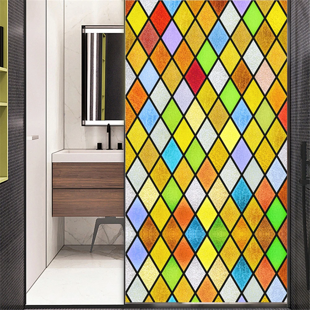 Decorative Windows Film Privacy Colorful Rhombus Stained Glass Window Stickers No Glue Static Cling Frosted Window Film
Decorative Windows Film Privacy Colorful Rhombus Stained Glass Window Stickers No Glue Static Cling Frosted Window Film