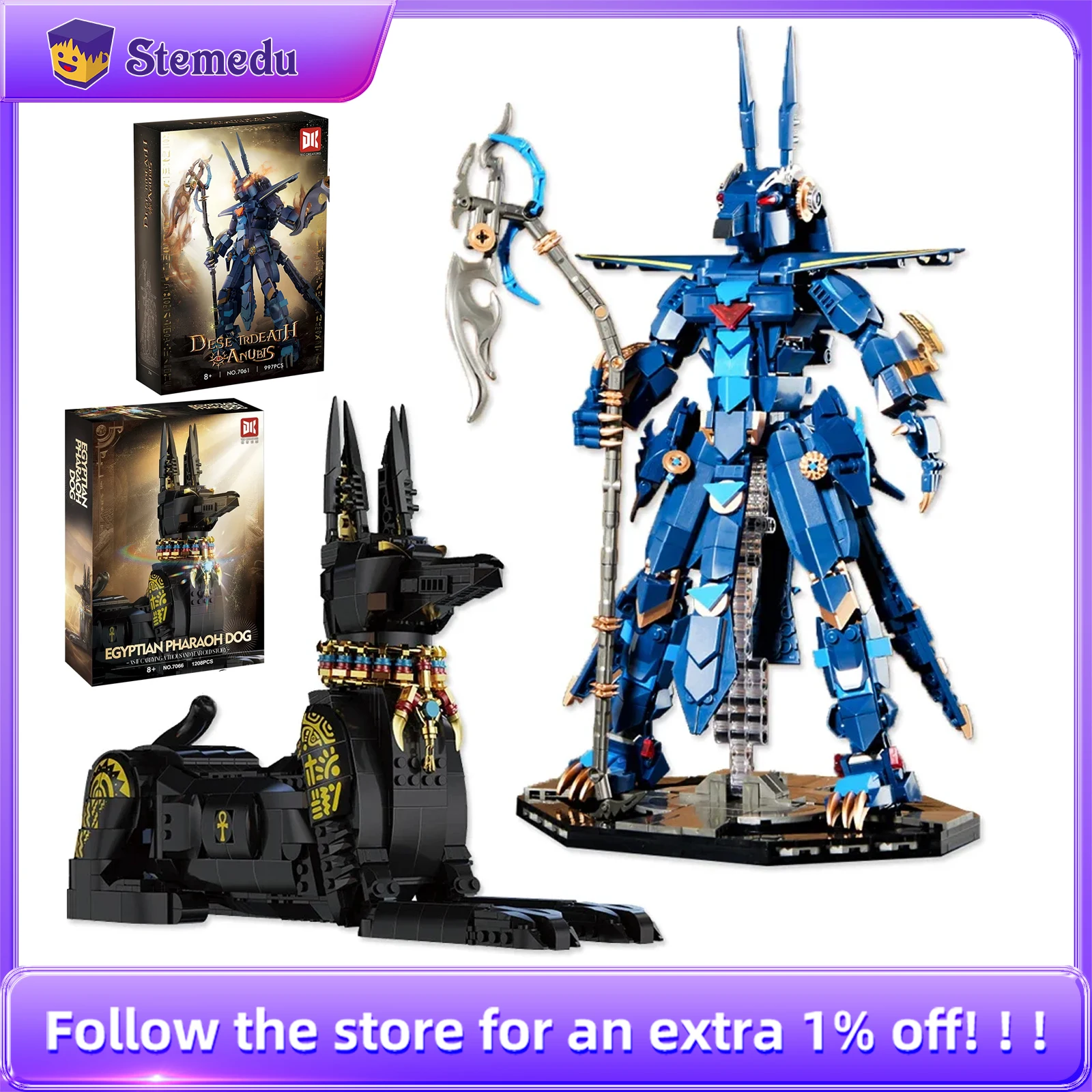 Набор для сборки египетского анубиса-3D модель Бога смерти фараона, 997 шт./1208 шт., коллекция фигурок черной собаки, декор для рождественских подарков 
Набор для сборки египетского анубиса-3D модель Бога смерти фараона, 997 шт./1208 шт., коллекция фигурок черной собаки, декор для рождественских подарков