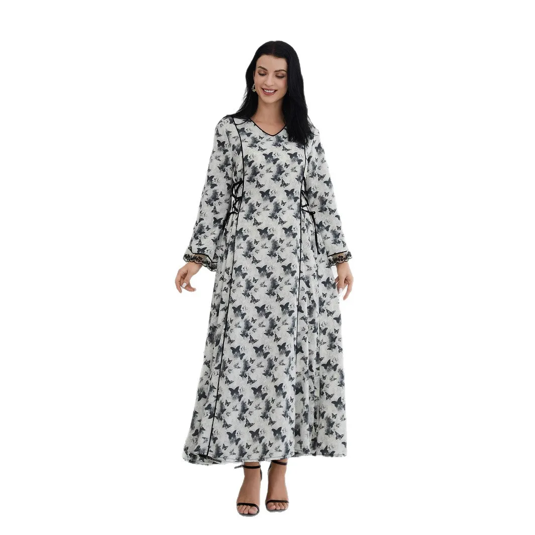 New Amazon Hot-selling Abaya Muslim Dress Retro Elegant Butterfly Print Dress Abaya Cw77997
New Amazon Hot-selling Abaya Muslim Dress Retro Elegant Butterfly Print Dress Abaya Cw77997