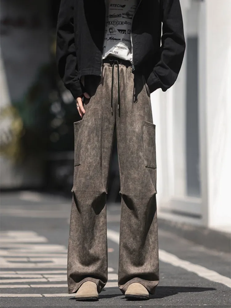 Мужские брюки в американском ретро-стиле с эффектом тай-дай, новые весенние модели с высокой талией, складчатым дизайном, длинные, повседневные, прямого кроя.
Мужские брюки в американском ретро-стиле с эффектом тай-дай, новые весенние модели с высокой талией, складчатым дизайном, длинные, повседневные, прямого кроя.