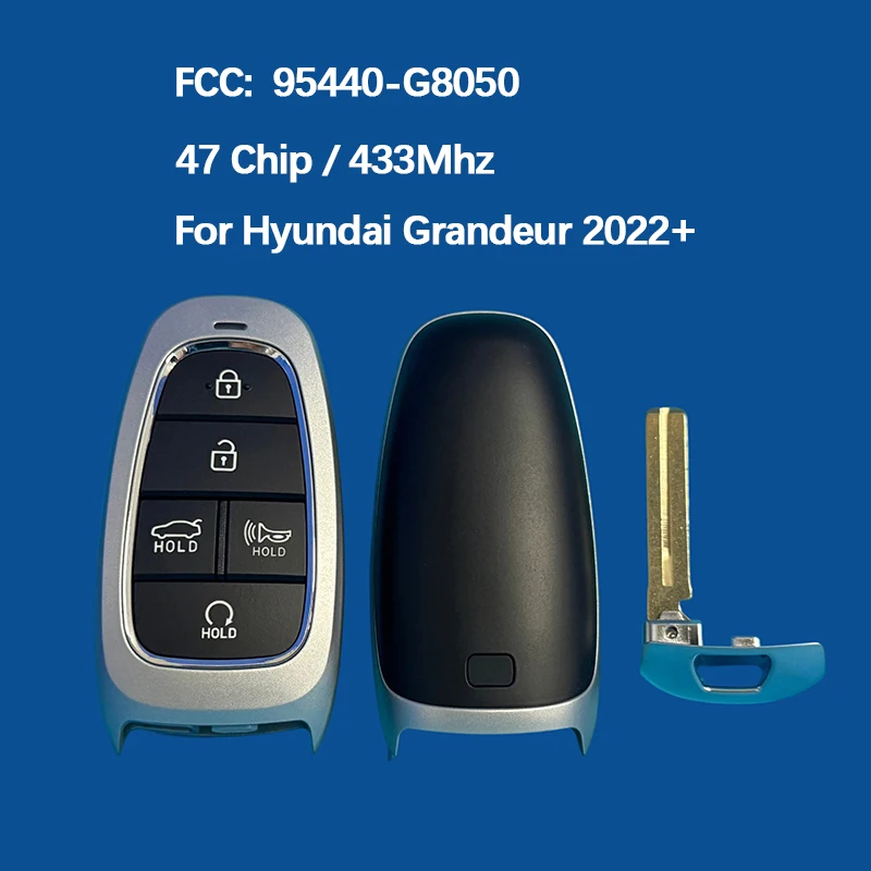 CN020255 Aftermarket 5 Button Smart Key Remote 433MHz HITAG 3 Chip 95440-G8050 Keyless Go For Hyundai Grandeur 2021
CN020255 Aftermarket 5 Button Smart Key Remote 433MHz HITAG 3 Chip 95440-G8050 Keyless Go For Hyundai Grandeur 2021