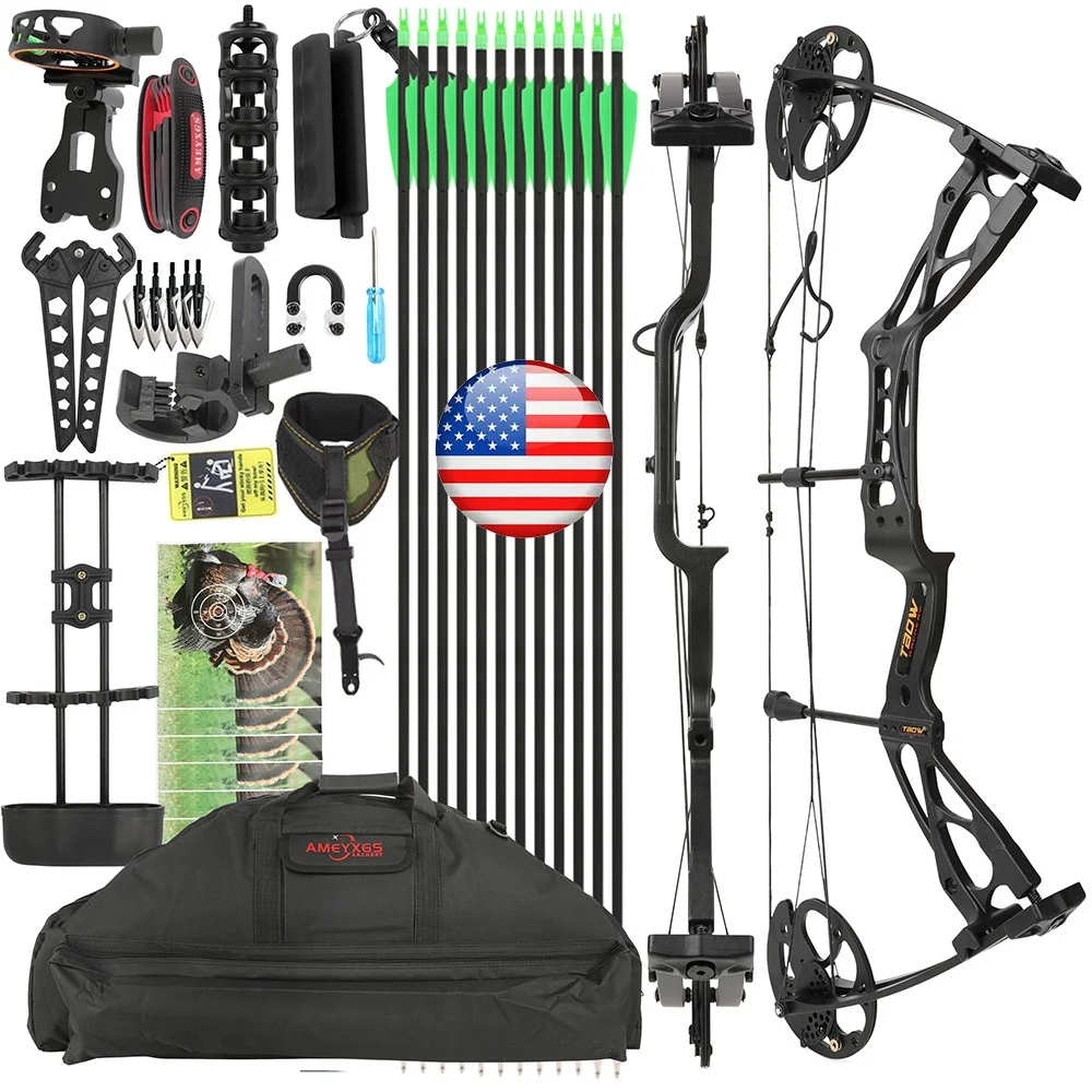 M133 Compound Bow 0-70lbs Adjustable with Carbon Arrows Release Sight for Hunting Shooting Outdoor Sports
M133 Compound Bow 0-70lbs Adjustable with Carbon Arrows Release Sight for Hunting Shooting Outdoor Sports