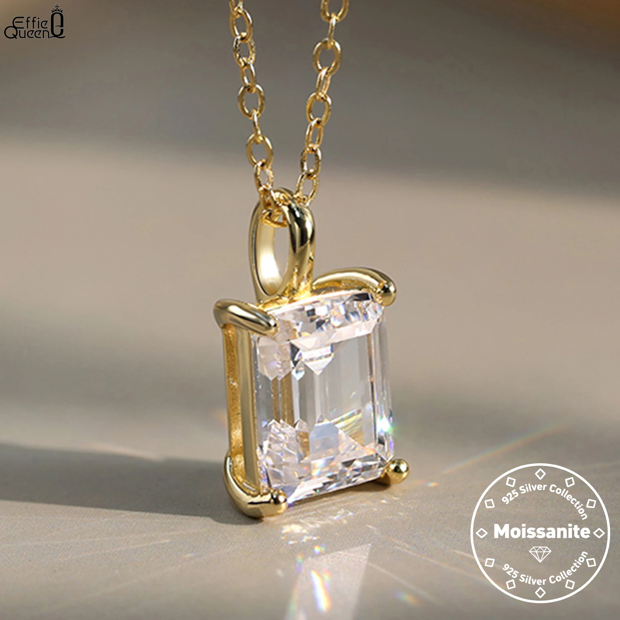 EFFIE QUEEN Genuine 925 Silver 1-4ct D Color Square Cut Moissanite Pendant Necklace for Women Birthdays Party 2025 Trend MON09
EFFIE QUEEN Genuine 925 Silver 1-4ct D Color Square Cut Moissanite Pendant Necklace for Women Birthdays Party 2025 Trend MON09